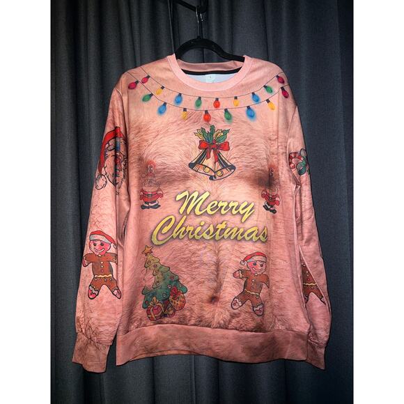 Ugly Christmas Sweater Xmas Sweatshirt Crewneck Size Large - Picture 1 of 3